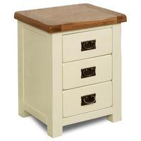 New Hampshire 3 Drawer Bedside Cream and Oak