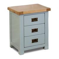 New Hampshire 3 Drawer Bedside Grey and Oak