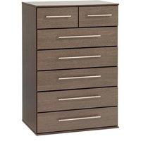 new york 2 over 5 chest of drawers walnut