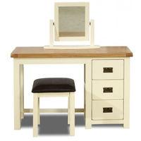 New Hampshire 3 Drawer Dressing Table Cream and Oak