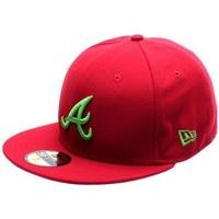 New Era Seasonal Contrast MLB Atlanta Braves New Era Cap - Scarlet/Lime