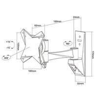 newstar tvflatscreen wall mount 2 pivots tiltable for 10 30 screen bla ...