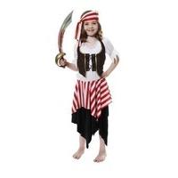 New Buccaneer Pirate Girl. Size 7-9 years. Top, Vest, Skirt, Head scarf
