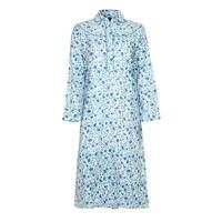 New Ladies Blue Sea Floral Print Wyncette Brushed Cotton Nightdress Nightwear