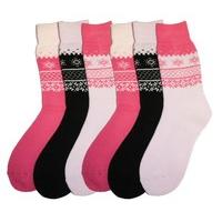 new ladies short fairisle design warm thermal winter boot socks 4 8 12 ...