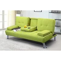 New York Upholstered Compact Fabric Sofa Bed By \'Sleep Design\' in Green