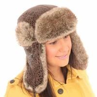 new mens womens unisex animal print trapper warm winter thermal hat aw ...