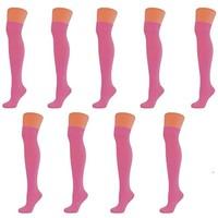 new women ladies over the knee casual formal plain cotton socks pink 9 ...