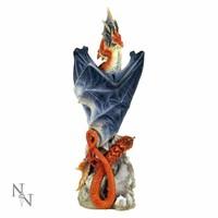 Nemesis Now - Silent Watcher - Red and Blue Dragon Figurine - 26 centimeters