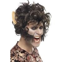 New Men Halloween Fancy Dress Party Werewolf Wig With Large Ears & Sideburns