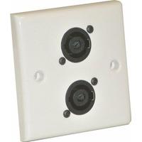 neutrik twin speakon outlet plate white