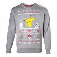 new pokemon mens dancing pikachu christmas jumper extra large grey sw5 ...