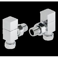 newport square radiator valve set angled