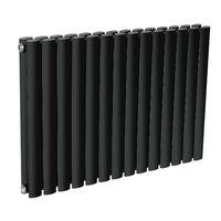 Neva Designer Horizontal Radiator in Black W 413mm x H 550mm BTU - 3364