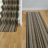 New Lima 459 Chocolate Lines Stair Carpet Runner 50cm Wide