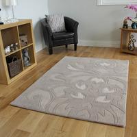 new super soft beige floral design acrylic rug bilbao 160x220cm