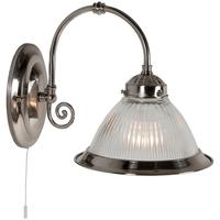 New Jersey Wall Light Brushed Chrome with Clear Glass