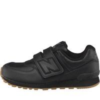 new balance junior 574 velcro trainers black