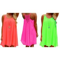 Neon Chiffon Beach Dress - 3 Colours, 3 Sizes