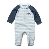 newborn boy navy long sleeve stripe pattern aeroplane applique integra ...