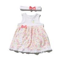 newborn girl cotton rich sleeveless floral print frill trim integral b ...