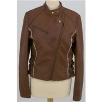 Next, age 15-16 years brown faux leather jacket