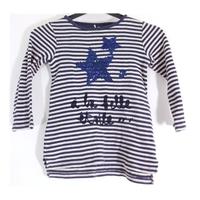 Next Age 3 Years Striped Blue And White Top With Blue Sequin Detailing*