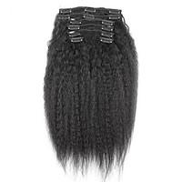 new brazilian 100 human hair clip ins afro kinky curly clip ins extens ...