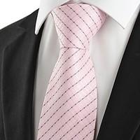 new striped pink classic mens tie necktie wedding party holiday prom g ...