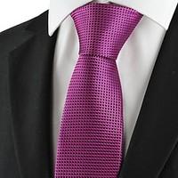 New Checked Purple Pink Men Tie Formal Necktie Wedding Party Holiday Gift KT1031