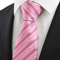 New Pink Flora Pattern Striped Mens Tie Necktie Wedding Party Holiday Gift KT0037