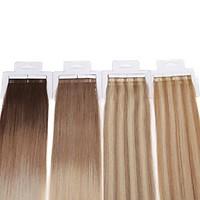 Neitsi 7A Grade 16\'\' 30g/lot 20Pcs Tape in Human Hair Extensions 100% Straight Remy Skin Weft Ombre