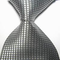 new gray checked jacquard woven mens tie necktie tie2018