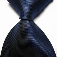 new solid navy dark blue checked jacquard woven mens tie necktie tie20 ...