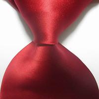 new solid red scarlet jacquard woven mens tie necktie tie2054