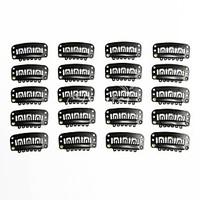 Neitsi 50pcs U-shape Snap Clips Metal Clips for Hair Extensions DIY Clip-on (3.2cm, Black)