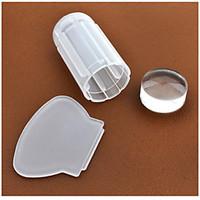 New 1pcs Milky White Transparent Nail Art Stamping Stamper Scraper Set 2.8cm Clear Jelly Stamp Manicure Tools