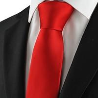 new solid red men tie necktie formal wedding party holiday valentine g ...