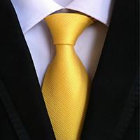 new bright yellow classic formal mens tie necktie wedding party gift t ...