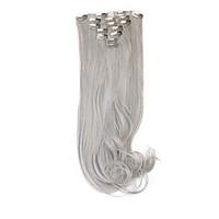 neitsi 20 140g curl wavy clip in on synthetic hair extensions 7pcs gra ...