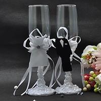 New Style Bride and Groom Formal Dress Wine Glass Set