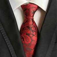 New Red Paisley JACQUARD WOVEN Men\'s Tie Necktie TIE2003