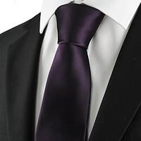 New Plain Solid Purple Mens Tie Suit Necktie Formal Wedding Holiday Gift KT1015