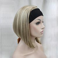 New Fashion 3/4 Wig With Headband Women\'s Short Straight Synthetic Half Wig