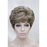 New Light Brown with golden blonde highlight short curly women\'s synthetic wig