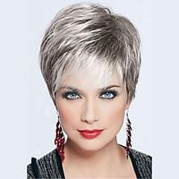 New Fashion Short Straight Capless Wigs High Quality Human Hair Mixed Color