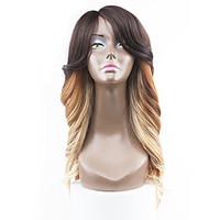 New Style Medium Brown Hair Lace Front Natural Wavy Synthetic Lace Wigs