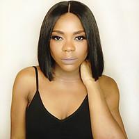 new fashion bob straight natural black color hair lace front wigs 14in ...
