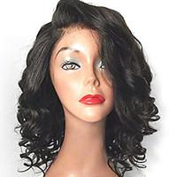 new fashion short layered natural black color bob curly lace front wig ...
