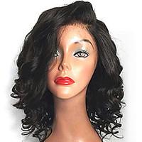 New Fashion High Quality Natural Black Bob Wavy Lace Front Synthetic Wigs Hot Sale.
